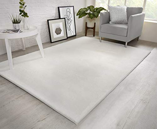 viceroy bedding NATURAL FAUX RABBIT FUR Rug Ultra Soft Plush Extra Large Animal Rugs Living Room Wool Shaggy Fluffy 26mm Thick Pile Height Modern Area Rugs - (White, 200cm x 290cm (6.6ft x 9.5ft))