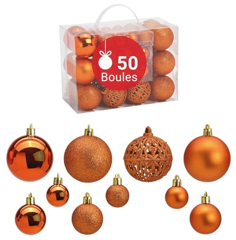 WOMA Christbaumkugeln Set Kupfer & 22 weiteren Farben - 50er & 100er Weihnachtskugeln Set - Weihnachtskugeln Kunststoff - Weihnachtsbaum Deko & Christbaumschmuck