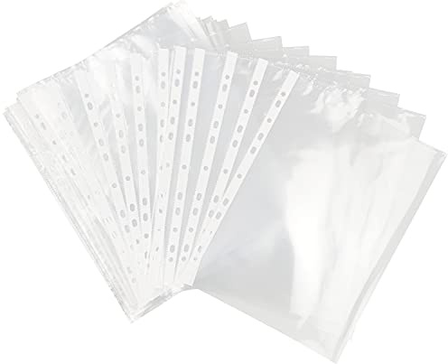 Netuno 100x buste trasparenti lucide A4 210x 297 mm buste per rilegatura busta perforata in polipropilene busta forata in plastica copertina per raccoglitore ad anelli