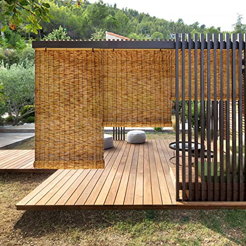 Store Bambou Exterieur,Rideaux Imperméable,70% Protection Solaire,Rideau Terrasse Occultant Thermiques,Stores À Rouleaux Romains,pour Pergola Jardin Intérieur Extérieur ( Size : 36x47in(WxH)/90x120cm