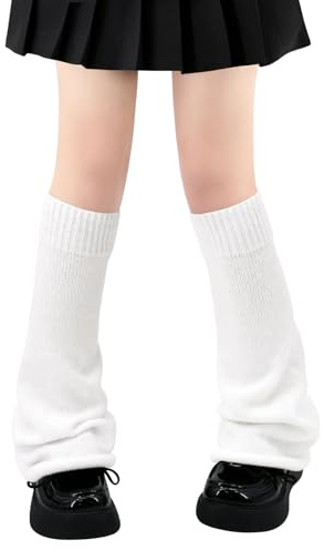 qikqik Benvärmare Y2K benvärmare Kawaii benvärmare för flickor kvinnor Gyaru benvärmare stickad Cutecore Lolita gotiska tillbehör