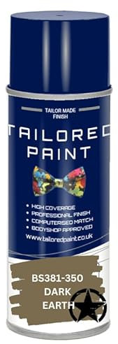 Army Spray Paint Cans 400ml MATT Military Spec Paint Camo Industrial NATO US Aerosol Rattle Can - BS381 350 DARK EARTH