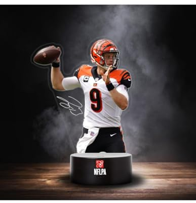 Great Branding Cincinnati Bengals NFLPA LED Lampe Licht Logo ** Burrow **, Wechselmodus mit 2 unterschiedlichen Farben