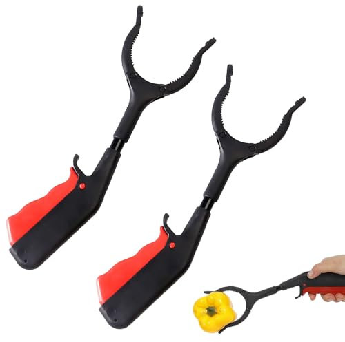 2 Pezzi Raccoglitore di Rifiuti, Raccoglitore di Rifiuti per Pulizia, Pinza Meccanica A Braccio Lungo, Raccoglitore di Rifiuti per Bambini, Raccoglitore Ausiliario Multiuso di Rifiuti, Erbacce (Nero)
