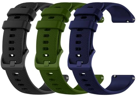 OcioDual 3-delat 22 mm klockarmband, smartklockarmband, militärgrönt/mörkblått/svart, smartklockarmband för män, 22 mm remmar för smartklockor för kvinnor