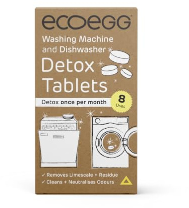 Ecoegg Detox Tablets for Washing Machine and Dishwasher, 8 Tablets, Removes Scale and Odours