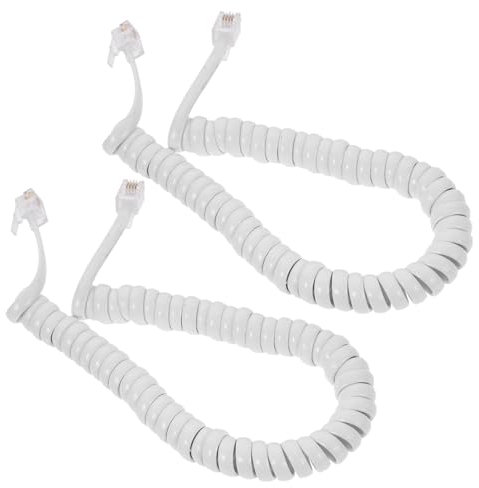 Lurrose 2stücke Coiled Telephone Cord Für Festnetztelefone Stabiler Telefonhörerkabel Mit Klarer Signalübertragung Einfache Installation Für Zuhause Und Büro