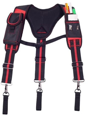 Cinturón de herramientas - Tirantes | 21,26 pulgadas - Tirantes de alto rendimiento | Tela Oxford + correa de polipropileno para hombre Trabajo Tirantes Ajustable Transpirable Soporte para