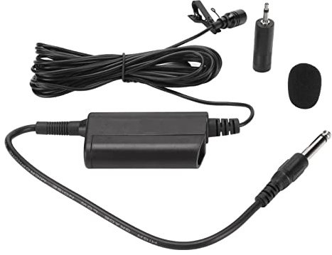 BONKZEBU Professionell Lavalier -mikrofon, 6,35 Mm Jack Lapel Mic för Gitarr, Piano, Saxofon med 5 M Kabel, Lätt och Tydlig Ljudinspelning, Idealisk för Stora Rum, Utomhus