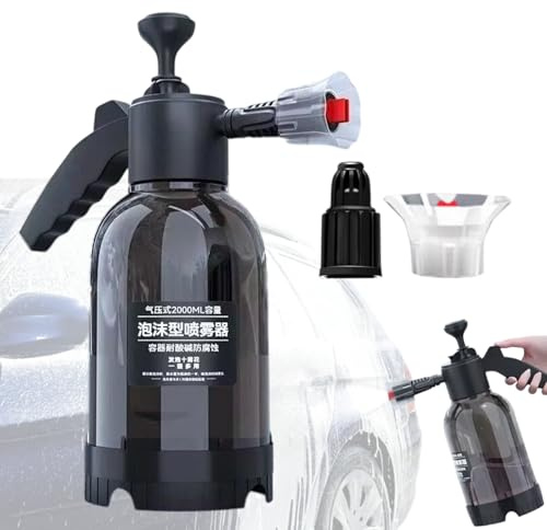 Spruzzatore in schiuma per auto, 2 l, nebulizzatore d'acqua a pressione manuale, nebulizzatore per acqua vuota per piante, lavaggio auto, pulizia animali domestici, giardino, cortile