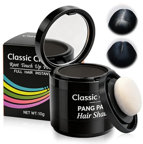 10g Retocador de Raíces en Polvo,Polvo Densificador,Corrector Capilar,cubre raíces y da volumen al cabello,resistente al sudor para uso diario,para mujeres y hombres(Negro profundo)