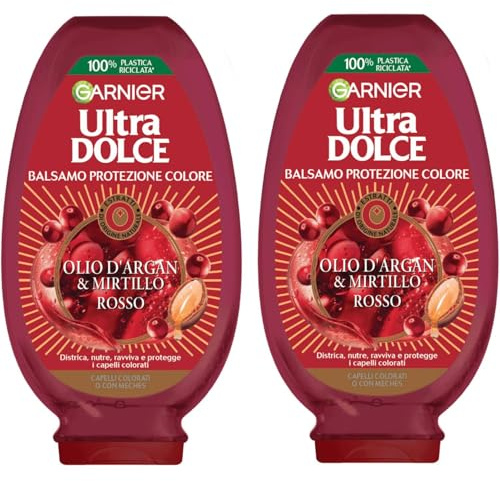Garnier Ultra Dolce Balsamo Protezione Colore con Olio di Argan e Mirtillo Rosso, per Capelli Colorati o con Meches, 200 ml (2)