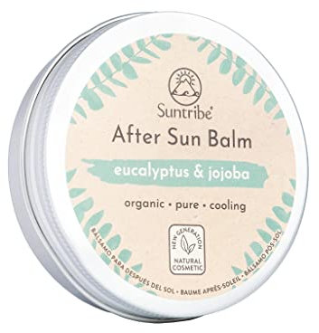 Suntribe Bio-Aftersunbalsam Eukalyptus & Jojoba - 100 ml, 100% Bio & Natürlich - Pfefferminz- & Eukalyptusduft (Parfümfrei) - Kühlend & Beruhigend - Minimalistische Formel, Zero Waste