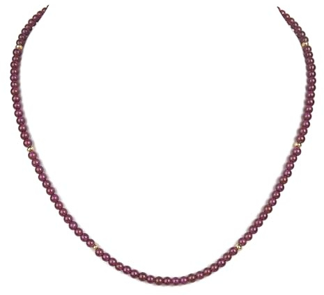 Granat Kette - Rhodolith Kette - Halskette - 925 Silber vergoldet