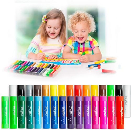 MayMoi Tempera Paint Sticks - 30 Bright Colors, Quick Drying, Easy to Color and Washable Crayons for Teens and Students