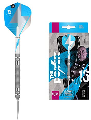 Target Darts Phil Taylor Power Series Silberne Wolfram Swiss Point Steeldarts-Set Dartpfeile (23 gr)