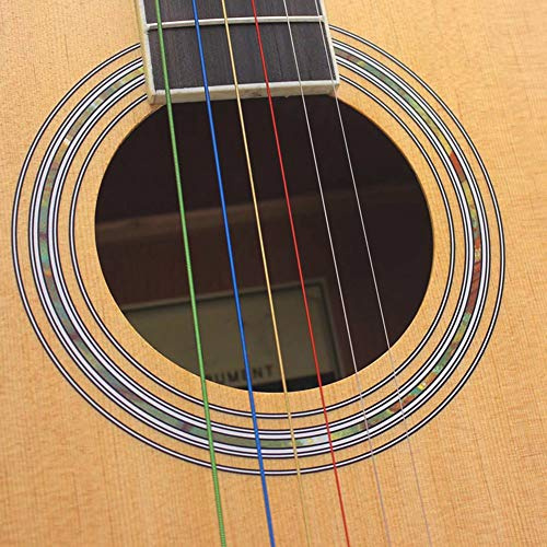 VBESTLIFE 6Pcs Classical Guitar Strings Set, Colored Nylon & Copper Alloy Winding, Medium Gauge, Suitable for