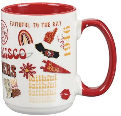 The Memory Company Lizenzierte NFL Tasse mit Holzgriff, 425 ml, San Francisco 49ers