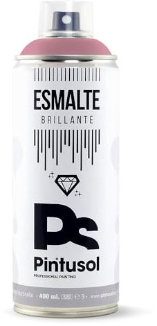 PINTUSOL Bombe Peinture Émail Brillante Rose Clair RAL3015 Finition Brillante, Résistant UV Haute Opacité, Application Facile, Multisurface Bois Métal Plastique Verre, Spray Professionnel 400ml
