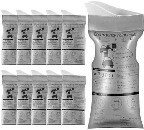 10 Pezzi Sacchetto per Urina Portatile da 700 ml, Sacchetto per Pipì di Emergenza da Campeggio, Super Assorbente Sacchetto per Orinatoio Unisex, Borsa Igienica di Emergenza per Uomini Donne Bambini