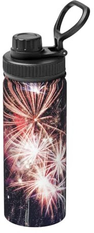 YFSGDLBN Explosion Firework bedruckte Sport-Trinkflasche, isoliert, 530 ml