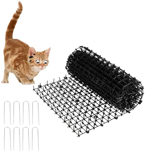NAMYEUT 400 x 28 cm kattförsvarsremsor, svart, kattförsvarsmatta, spingaller mot katter, djurbarriär trädgård, kattskrämma för trädgård, blomsterrabatter, inomhus och utomhus