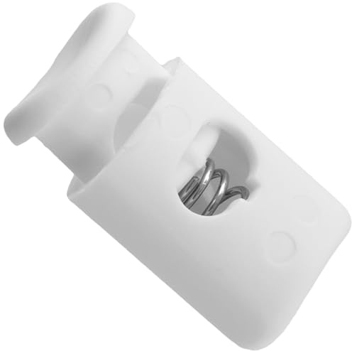 AERZETIX Pack de 12 Cierres de Cordón 14 mm - Tope de Cordón Plástico Color Blanco - Ideal Para Zapatillas, Bolsas de Deporte, Chaquetas - Proyecto Creativo, Trotar, Jogging