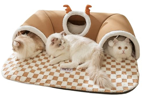 Kattunnel - 80 cm Kattunnel | Mysigt Gömställe Tältleksak för Inomhus Utomhus Anrikning i Hörn
