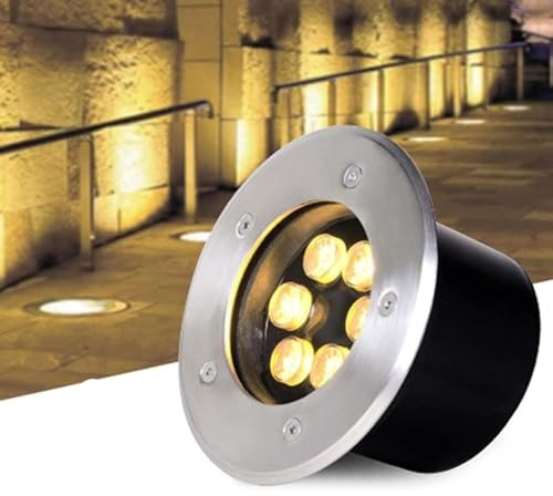DUOAZJL Foco LED Subacuático Incrustado - Luces De Fuentes Subacuáticas, Iluminación Subacuática De Piscina De 12 V CC(Warm White,18W(12v))