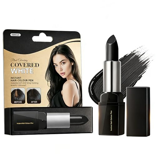 Virecose Stick Retouche Racines Noir, Stylo Coloration Cheveux