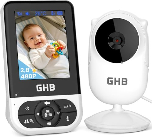 GHB Camara Vigilancia Bebe Vigilabebes con Camara de Pantalla 2.8 HD