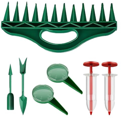 Attrezzo manuale per piantare piantine - Spandiconcime Manuale Portatile per Vasi e Piccole Piantagioni | Set Dosatore di Precisione per Semina,per Fiori Ortaggi Piante in Vaso Giardinaggio