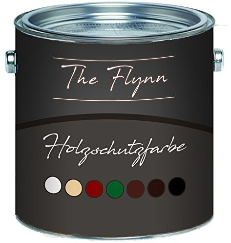The Flynn einzigartige Holzschutzfarbe schnelltrocknend und wetterbeständig - Schutz vor Verwitterung in Weiß, Beige, Schwedenrot, Grün, Dunkelbraun, Rotbraun und Schwarz (1 L, Farblos)