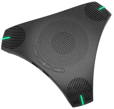 Project Telecom Conference Speakerphone – USB-A & USB-C, 6x 360° Omni-Directional Mics, Noise Cancelling, Full Duplex, DSP, Plug & Play, LED Indicators – for Laptop, PC, Mac, Smartphones, Tablets