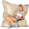 Green Bean© Outdoor Sitzsack XXL 140x180cm 380 Liter Kinder & Erwachsene Bean Bag EPS Perlen Füllung Riesensitzsack Groß Liegekissen Waschbar Wetterfest Lounge Chair Sitzkissen Bodenkissen Beige