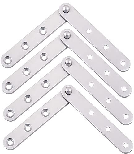 Lot de 4 charnières pivotantes à 360 degrés en acier inoxydable pour porte d'armoire rabattable, quincaillerie de placards
