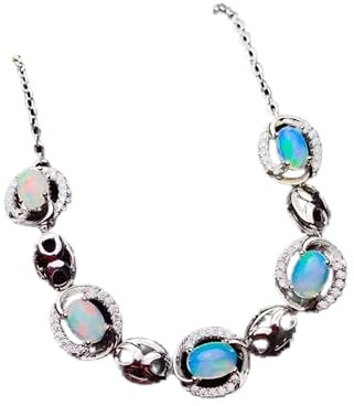 ZEDARO Opal Miglior Regalo Gioielli in Argento Naturale e Reale 925 Bracciale Opal Bracciale Opale Naturale e Reale