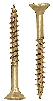 HELPMATE - Tornillos universales de cabeza avellanada 4,0 x 35 amarillo pasivado - Pack de 500 tornillos para madera con accionamiento PZ 2 y rosca parcial - Tornillos para aglomerado para uso en