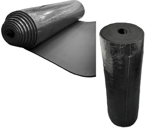 I K H E MALARKA Tapis d'isolation auto-adhésif, 10 m² par rouleau, 10 mm d'épaisseur, isolation phonique, PVC + NBR, B1 difficilement inflammable