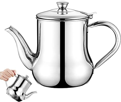 Povanjer Aceitera de Acero Inoxidable con colador - Lata de Almacenamiento de Grasa Recipiente de Filtro de Aceite de Acero Inoxidable con colador | Contenedor de Filtro de Aceite para Tocino, Grasa