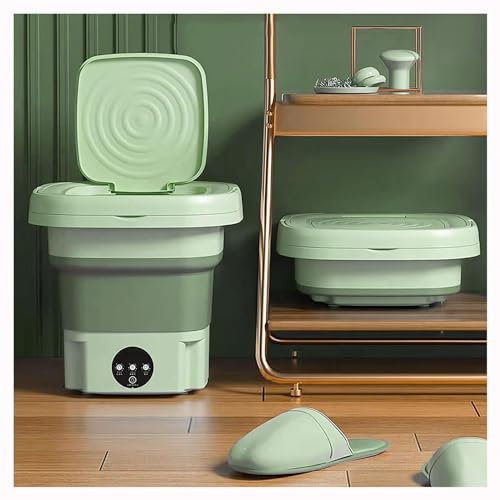 Minilavadoras Portatiles ， Washing Machine 8L con Secador Giratorio,Pantalla TáCtil Washing Machine para,el Hogar,Viajes,Ropa Interior,Green