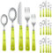 Besteck-Set Mit Mattiertem, Klarem Griff, Besteck-Set Aus Edelstahl 18/10, Steak-Tisch, Messer, Gabel, Löffel, Obst, Gabel, Teelöffel, Besteck-Sets (Grün,20 Stück)