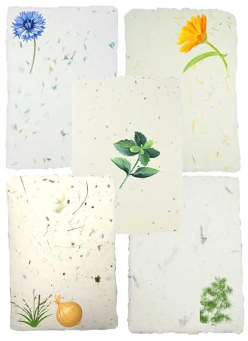 Netuno 5 ark kontorspapper mix DIN A4 ca 205 x 290 mm handgjort blompapper vintage brevpapper med kontorskant för inbjudningskort papper papper effektpapper pysselpapper