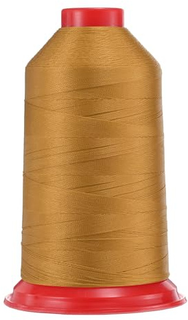 sourcing map Filo da cucito in nylon rigenerato, lunghezza 1960 m, 280D/3, filo per tappezzeria, per esterni, per pelle, jeans e tessitura, fai da te, color oro