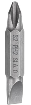 QUARKZMAN Bit a Cacciavite Magnetica a Doppia Estremità 6.35mm PH2/SL6 Lunghezza 1.5 1/4 Esagonale Asta S2 Acciaio Phillips Croce Scanalata Piana Cacciavite Bit, Grigio
