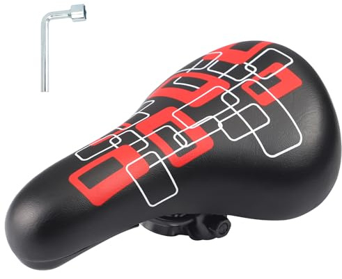 Siège de vélo pour enfants – Siège de vélo extra doux et imperméable pour garçons/filles – Rembourrage antidérapant, large coussin de vélo Dual Shock pour roues de 12, 14, 16, 18 et 20 pouces de vélo