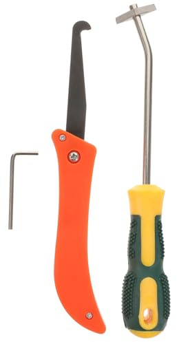DEARMAMY Kit de 2 Herramientas para Eliminar Lechada de Baldosas Cuchillas de Acero Tungsteno y Mango de Abs para Limpieza y Calafateo Color Aleatorio