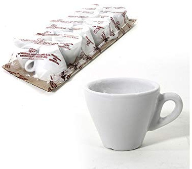 LA CASA DI EVA SET 6 TAZZA CAFFE PERA Tazzina da caffè BAR bianca senza piattino