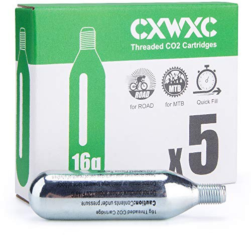 CXWXC 16g / 25g Threaded CO2 Cartridges for Bike Tires