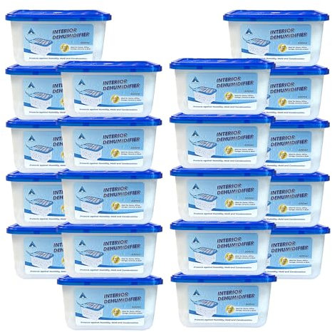 ACCURATE 500ml Interior Dehumidifier Pack of 20 | Condensation Remover Moisture Absorber for Damp, Mould, Moisture in Home,Kitchen, Wardrobe, Bedroom, Caravan, Office, Garage (PACK OF 20)